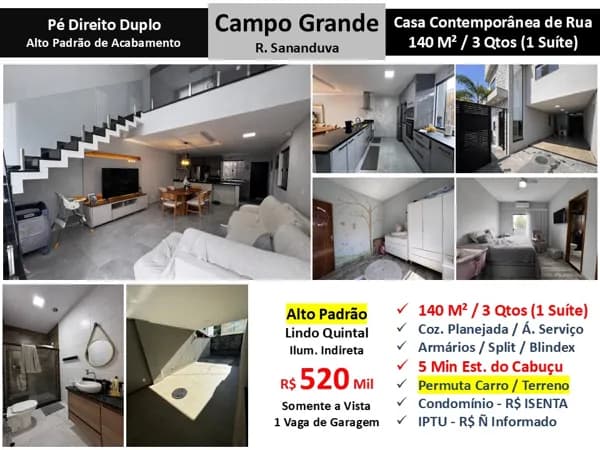 Casa Campo Grande Sananduva 140M²