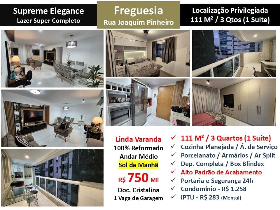 Apto JPA Freguesia Joaquim Pinheiro Supreme Elegance 111M²