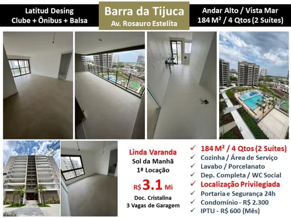 Apto Barra da Tijuca Latitud 184M²