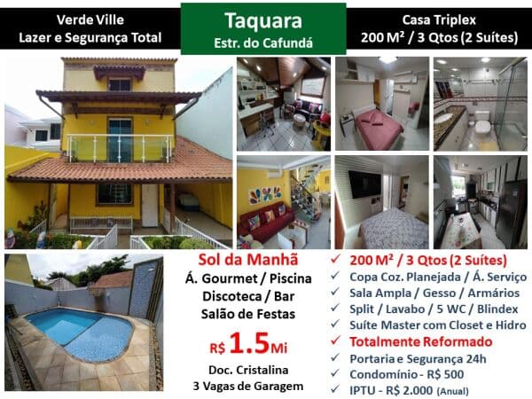 Casa JPA Taquara Cafunda Verde Ville 200M²