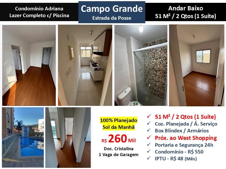 Apto Campo Grande Posse Adryana 51M²
