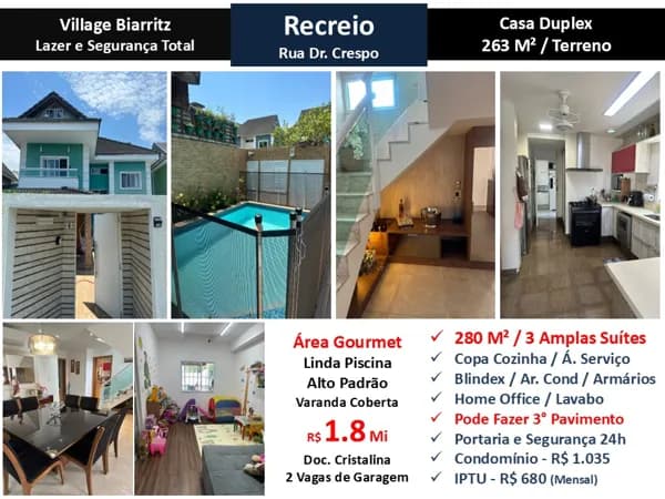 Casa Recreio Zico Village Biarritz 280M²
