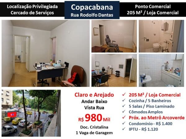Loja Copacabana Rodolfo Dantas 205M²