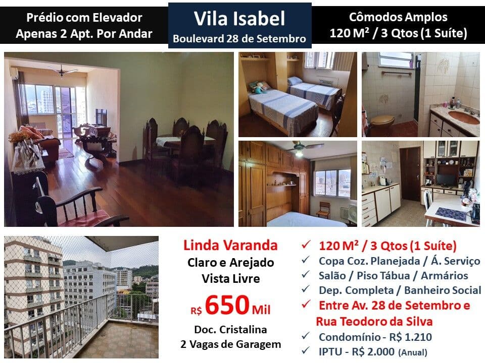 Apto Vila Isabel 28 Setembro 120M²