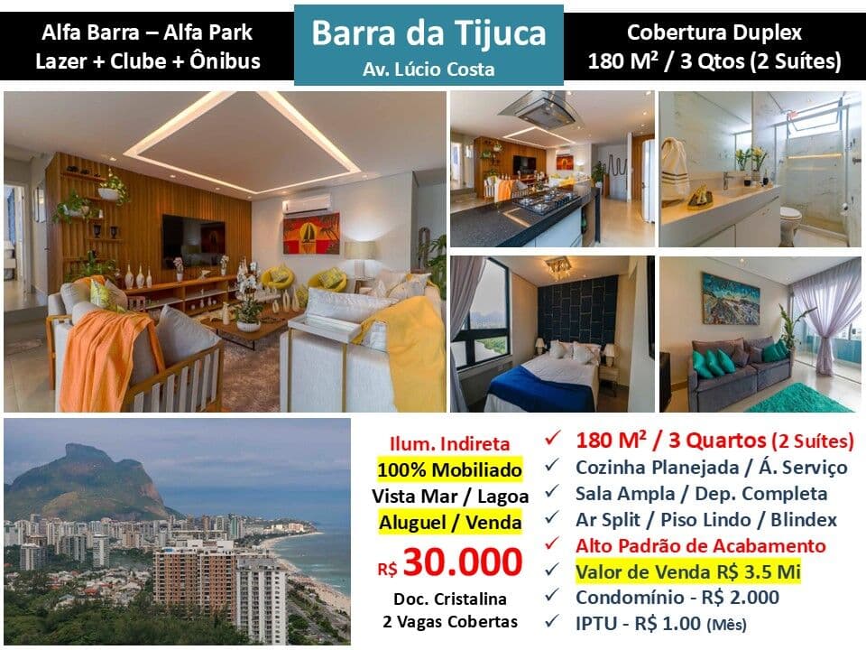 Cob Barra da Tijuca Praia Alfa Barra Alfa Park 105M²