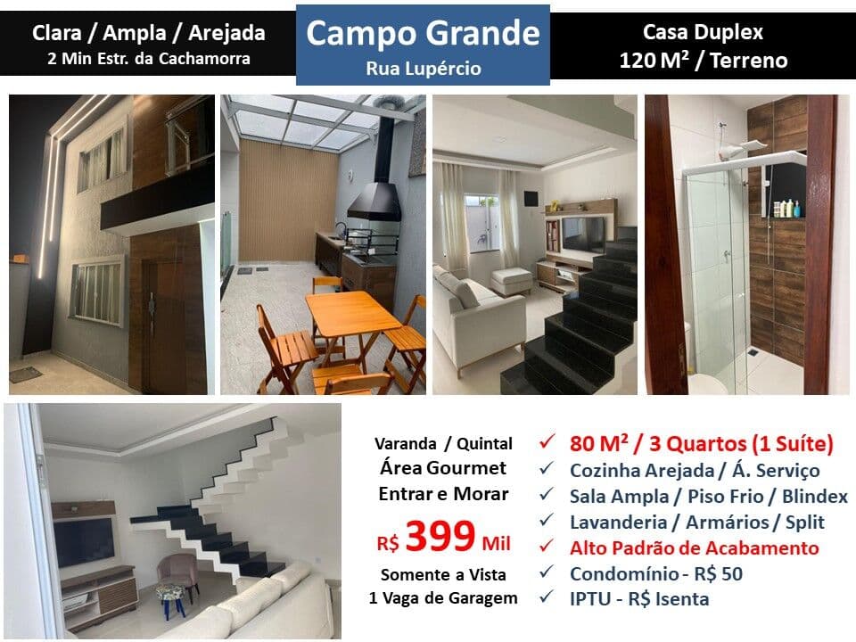 Casa Campo Grande Lupércio 80M²