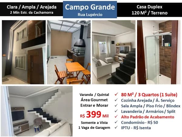 Casa Campo Grande Lupércio 80M²