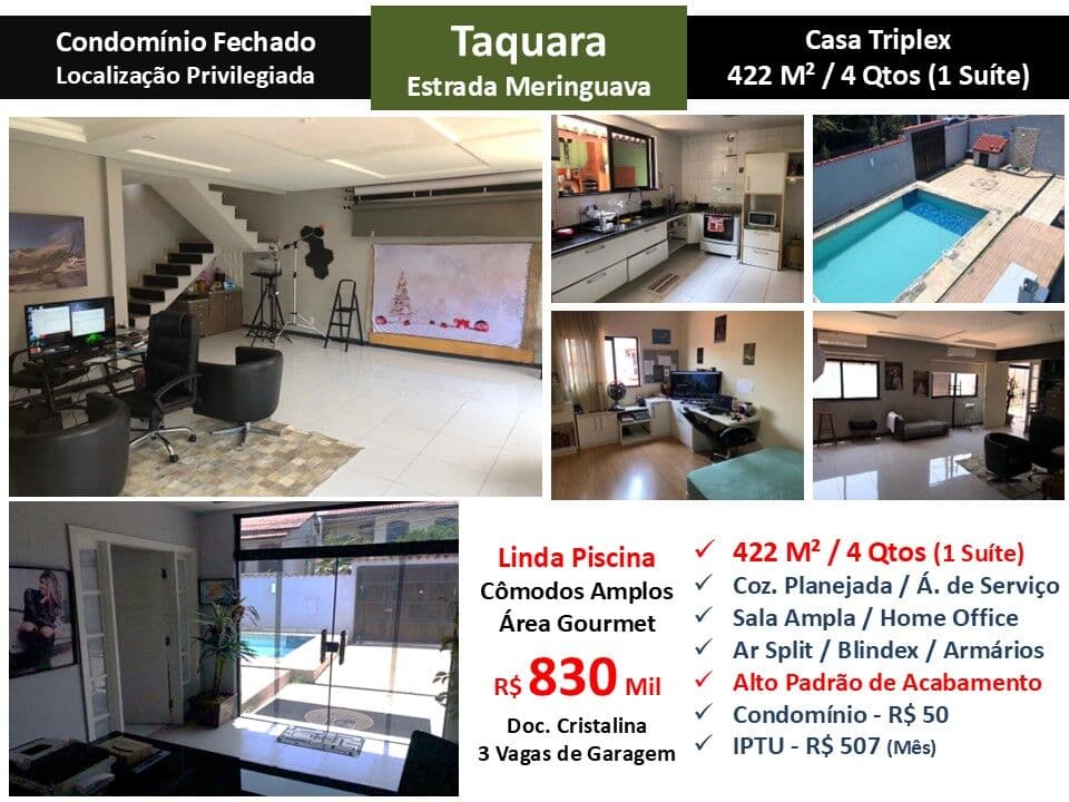Casa JPA Taquara Meringuava 422M²