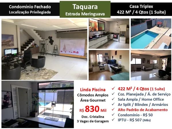 Casa JPA Taquara Meringuava 422M²