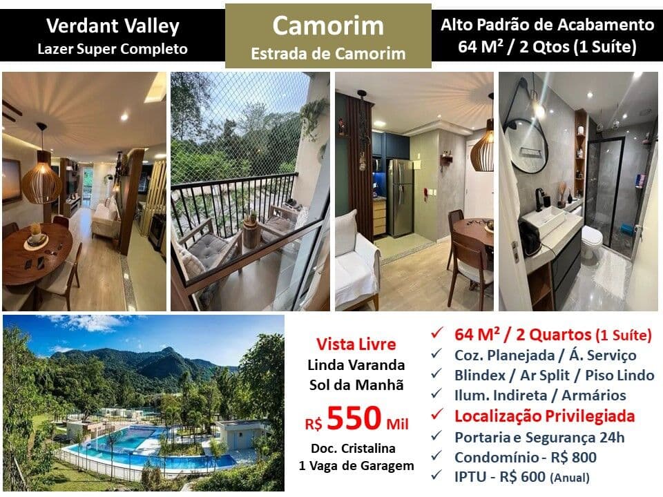 Apto Barra da Tijuca Camorim Verdant Valley 64M²