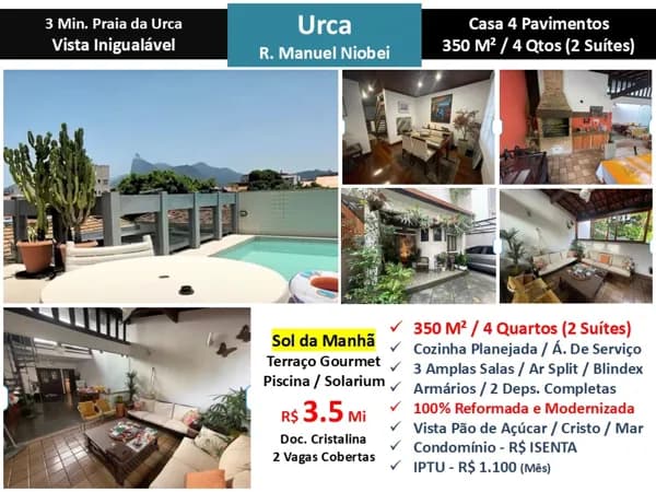 Casa Urca Manuel Niobei 350M²