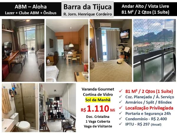 Apto Barra da Tijuca ABM Aloha 81M²