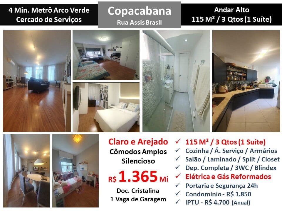 Apto Copacabana Assis Brasil 115M²
