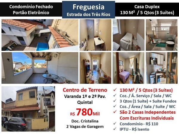 Casa JPA Freguesia Três Rios 130M²