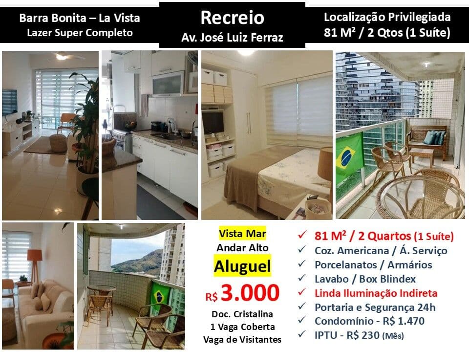 Apto Recreio Barra Bonita La Vista 81M²