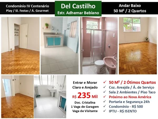 Apto Del Castilho Adhemar Bebiano IV Centenário 50M²