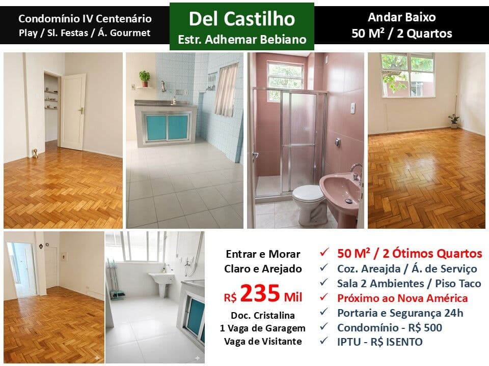 Apto Del Castilho Adhemar Bebiano IV Centenário 50M²