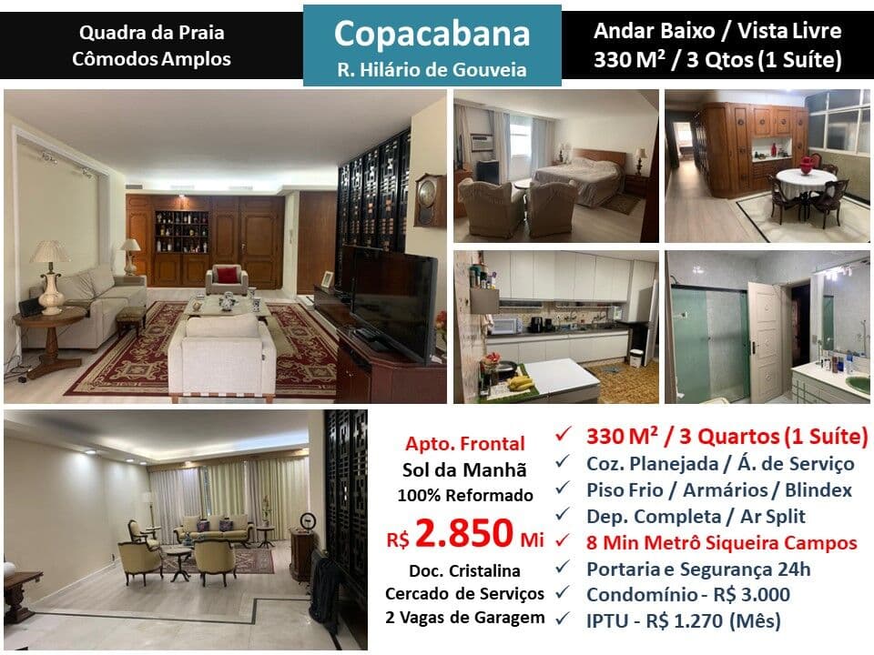 Apto Copacabana Hilário de Gouveia 330M²