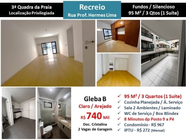 Apto Recreio Gleba B Hermes de Lima 95M²