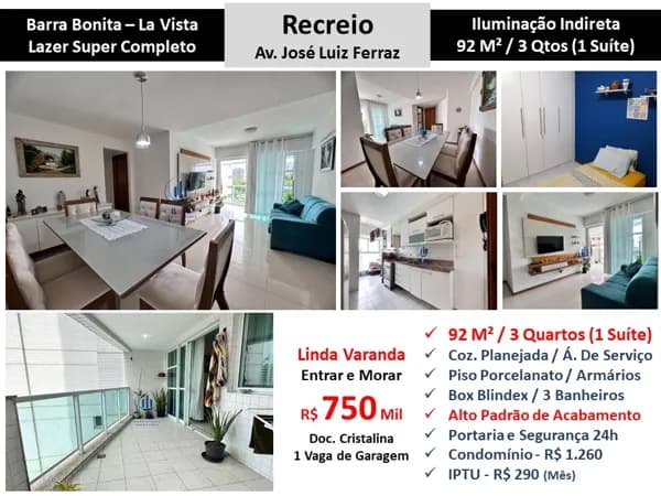 Apto Recreio Barra Bonita La Vista 92M² 4