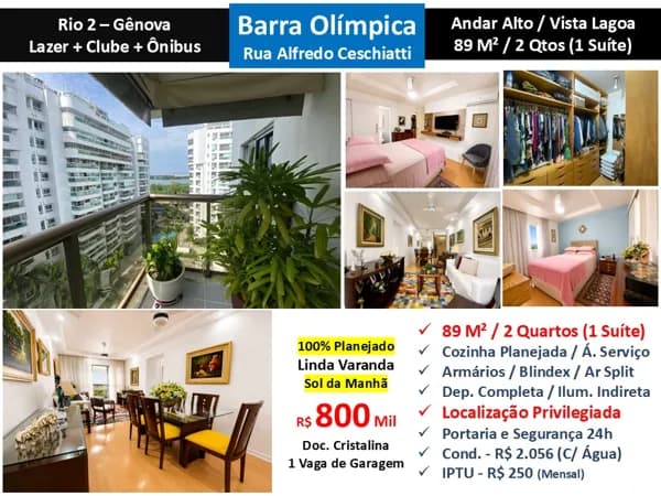 Apto Barra Olímpica Rio 2 Genova 89M²