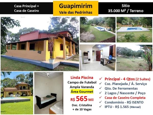 Sítio Guapimirim Vale das Pedrinhas 35000M²