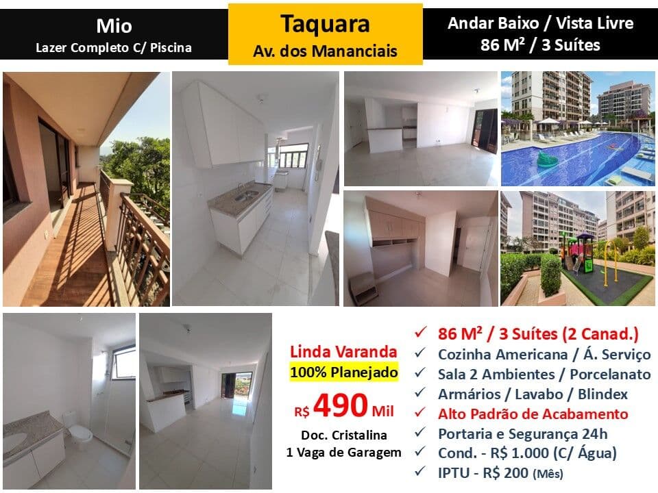 Apto JPA Taquara Mio 86M²