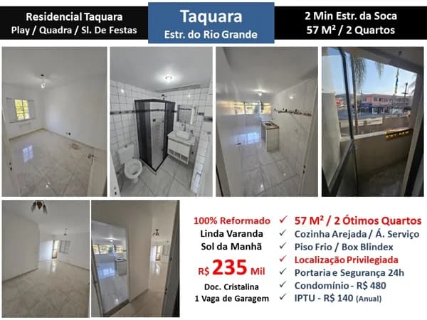 Apto JPA Taquara Residencial Taquara 57M²