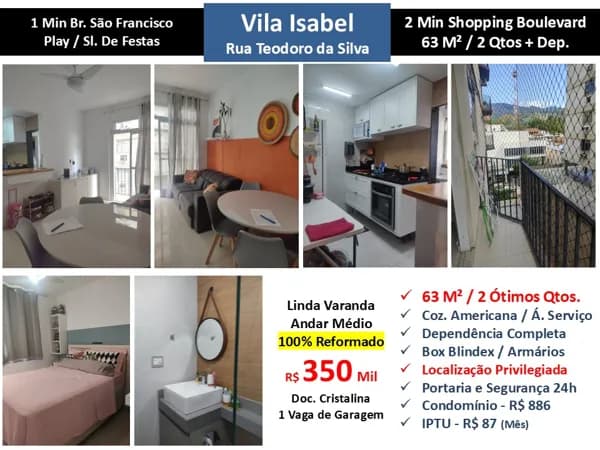 Apto Vila Isabel Teodoro da Silva 63M² 2