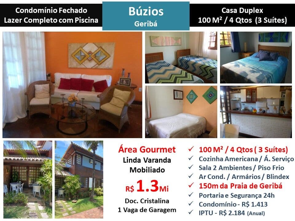 Casa Búzios Geribá 100M²