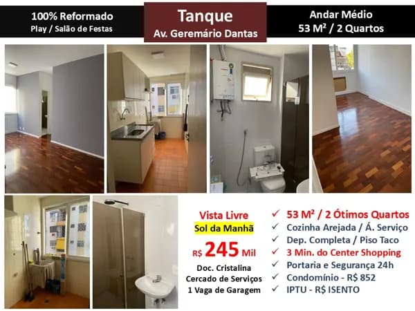 Apto JPA Tanque Geremário Dantas 53M²