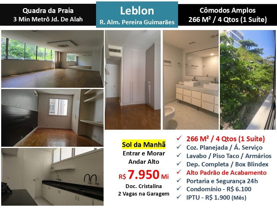 Apto Leblon Pereira Guimarães 266M² 2