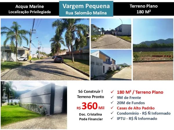 Terreno Vargem Pequena Salomão Malina Acqua Marine 180M²