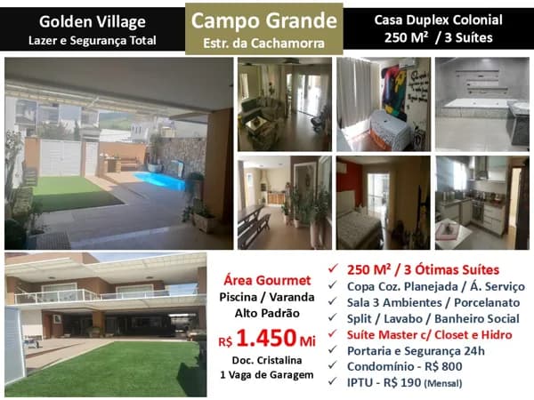 Casa Campo Grande Golden Village 250M²