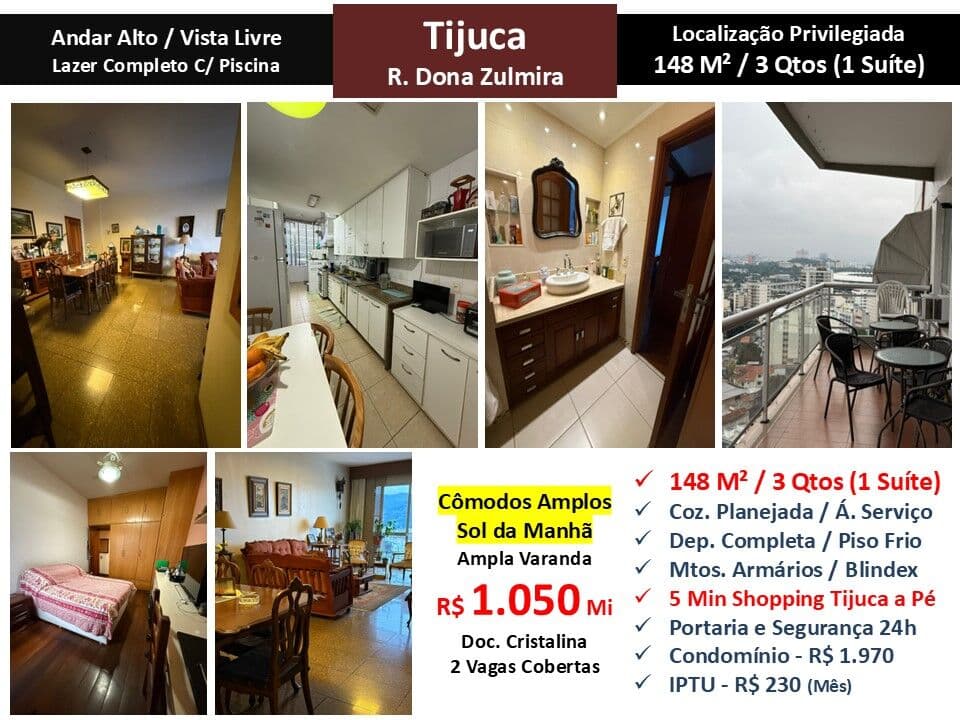 Apto Tijuca Dona Zulmira 148M²