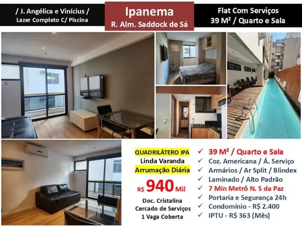 Apto Ipanema Saddock de Sá 39M²
