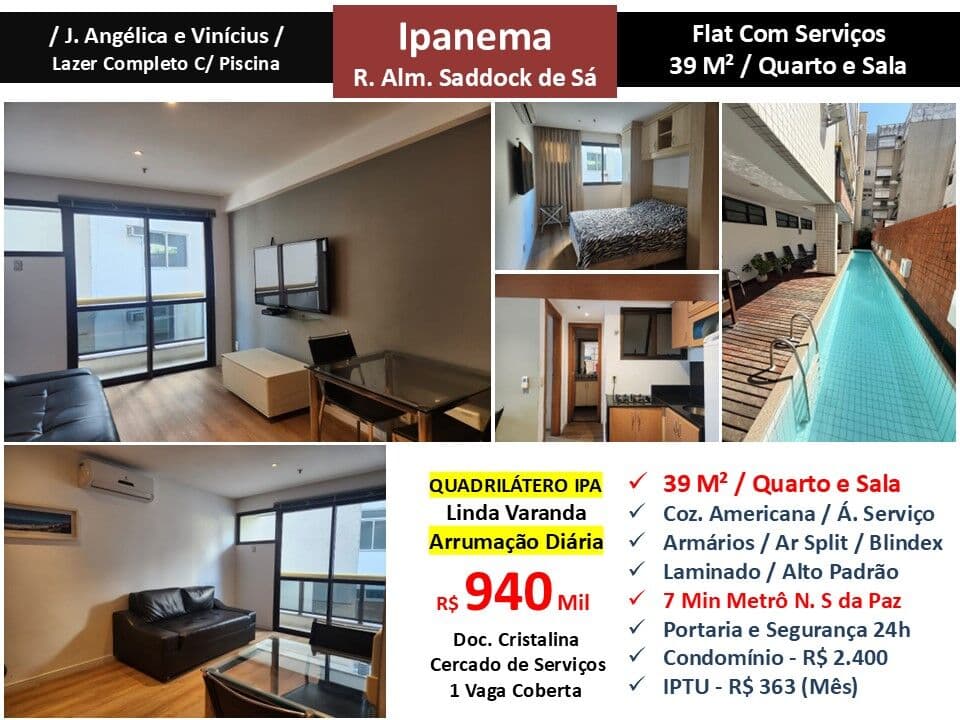Apto Ipanema Saddock de Sá 39M²