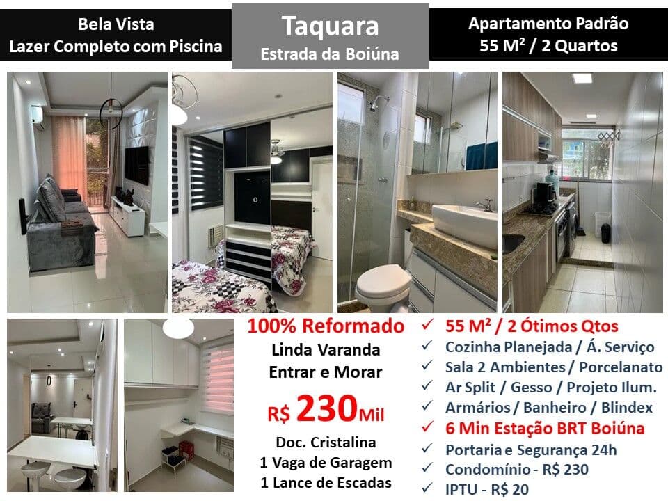 Apto JPA Taquara Bela Vista 55M²