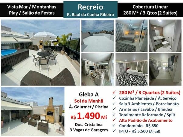 Cob Recreio Gleba A Raul da Cunha Ribeiro 280M² Linear