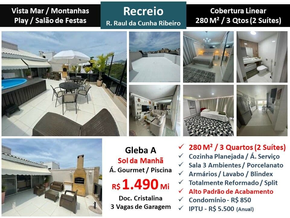 Cob Recreio Gleba A Raul da Cunha Ribeiro 280M² Linear