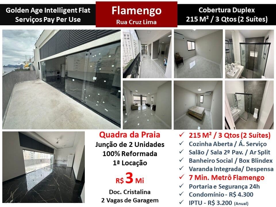 Cob Flamengo Cruz Lima Golden Age Intelligent Flat 215M²