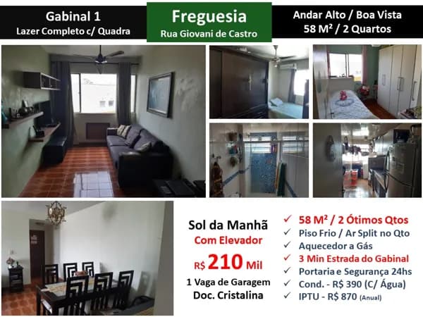 Apto JPA Freguesia Gabinal 1 58M²