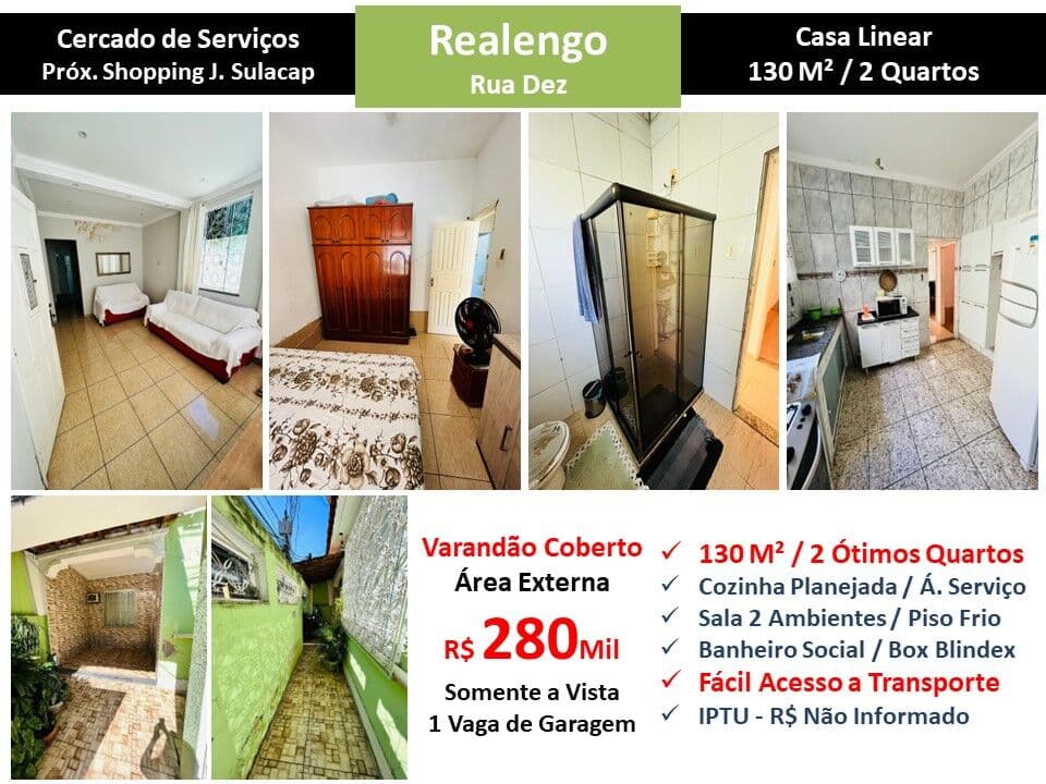 Casa Realengo Dez 130M² Linear