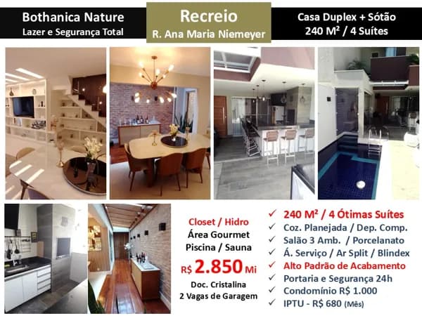 Casa Recreio Bothanica Nature 240M²
