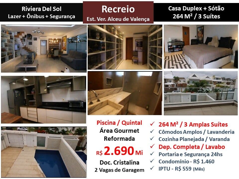 Casa Recreio Riviera Del Sol 264M²