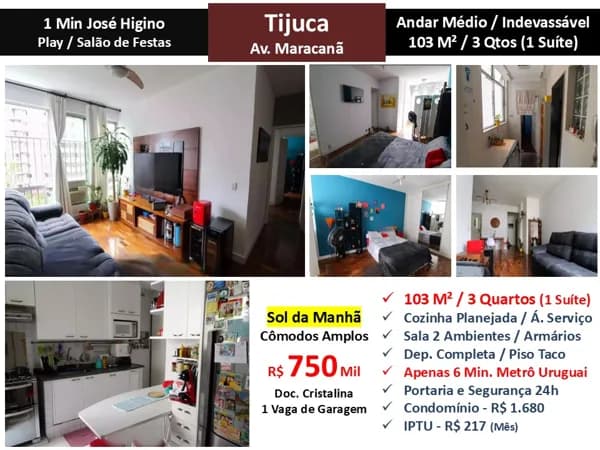 Apto Tijuca Maracanã 103M²