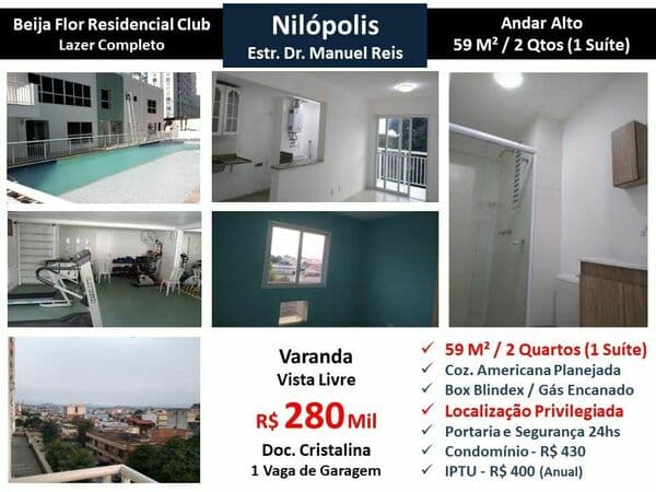 Apto Nilópolis Beija flor 59M²