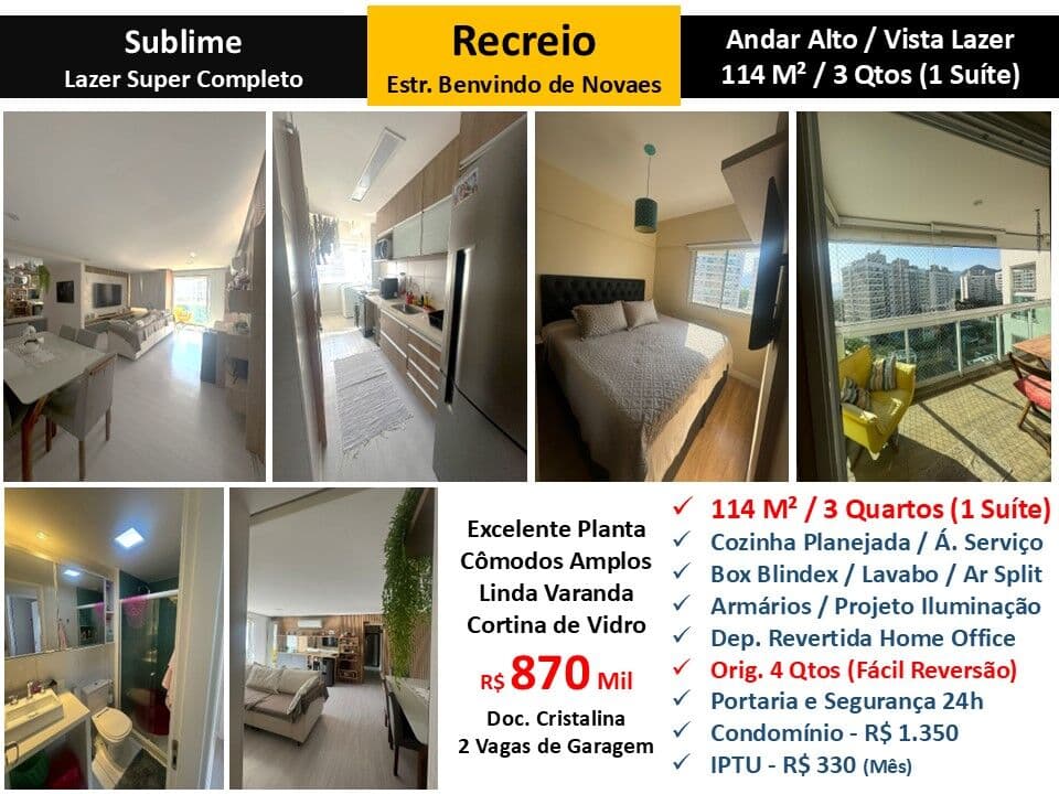 Apto Recreio Sublime 114M² 2