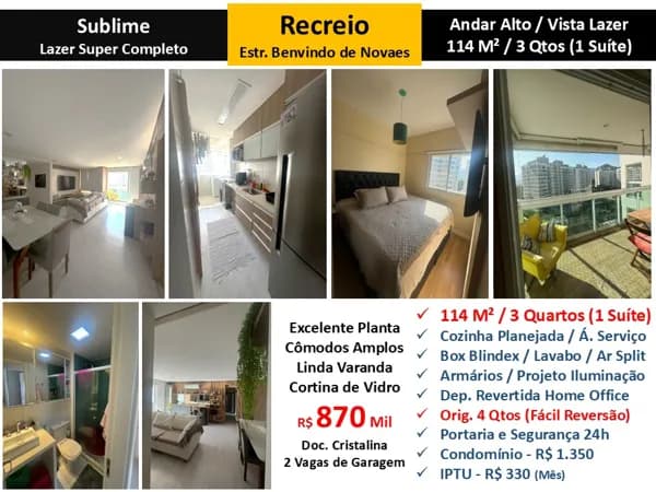 Apto Recreio Sublime 114M² 2