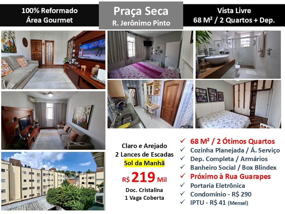 Apto JPA Praça Seca Jerônimo Pinto 68M²